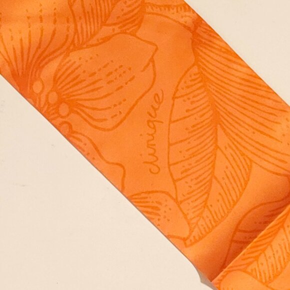 BEAUTIFUL CLINIQUE Pony Tail Scarf Hair Tie Head Band Head Scarf ORANGE CHEERFUL - Picture 3 of 4